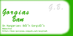 gorgias ban business card